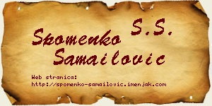 Spomenko Samailović vizit kartica